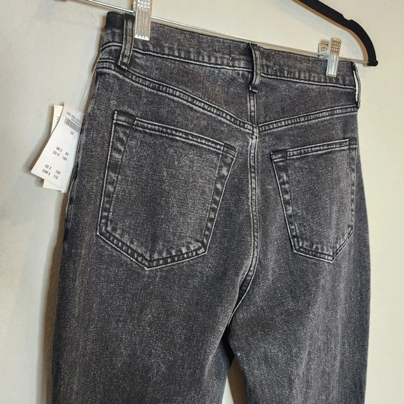 NWT A&F Curve Love Ultra HR 90s Slim Straight Black Jean Criss Cross Waist 26 - Picture 5 of 14